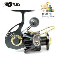 ORJD NEW All Metal Spool Spinning Reel 5000-10000 Series 12+1BB 4.7:1 Gear Ratio Max Drage 30KG Spinning Fishing Reel Saltwater