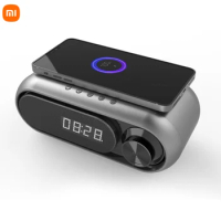 Xiaomi 3 Ln 1 Multifunctional Wireless Bluetooth Speaker Charging LED Clock Alarm FM Radio TF Card Speaker with Wireless Charger