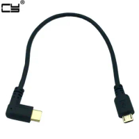 90 Degree Right Angled Type C To Micro USB B OTG Cable For DAC Portable Digital Audio Amplifier 30cm 1ft