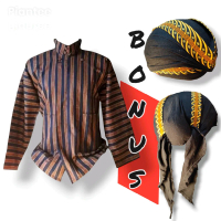 Surjan Baju adat Pria Dewasa - LURIK Solo Jogja Remaja Motif Garis Garis Katun Rajut Baju Jawa Lurik
