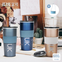 IKUK艾可 陶瓷保溫杯600ml推蓋直飲保溫瓶(內膽陶瓷一體成形)
