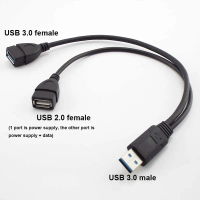 ตัวแยกสัญญาณ Y, USB 3.0 ประเภท A 1 ตัวผู้เป็น 2 ทาง Dual USB ตัวเมียฮับชาร์จข้อมูล, อะแดปเตอร์ไฟฟ้า,