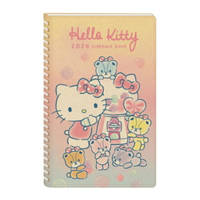 小禮堂 Hello Kitty 2024 40k牛皮紙車縫年曆手帳本 (扭蛋小熊款)