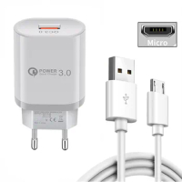 OPPO A9 A52 F7 Realme X2 3 6 Phone Charger 18W 3A Fast USB adapter Type C Micro Charge Cable For Samsung ZTE Nubia Z17 NOKIA 7.2