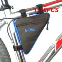 1~10PCS Waterproof Triangle Front Tube Frame Bag Bags Mountain Bike Pouch Frame Holder Saddle Bag MTB Cycling
