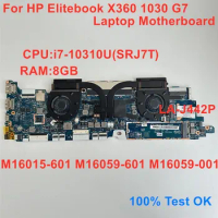LA-J442P For HP Elitebook X360 1030 G7 Laptop Motherboard i5-10310U RAM 8GB Mainboard M16059-601 100% Test OK