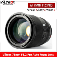 Viltrox 75mm Fuji X F1.2 Pro Lens Auto Focus Portrait APS-C for Sony E Nikon Z Fujifilm XF Mount for X-T3 X-T4 T100 X-H2S X-T30