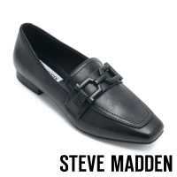 【STEVE MADDEN】RYANN 麂皮方頭樂福鞋(黑色)