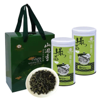 【百香】台灣自然農法綠茶 茶葉 80公克x2罐組 禮盒 年節送禮(百香茶葉 100%台灣茶 綠茶 茶葉禮盒 送禮)