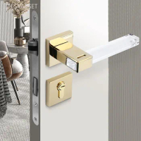 High-end Crystal Handle Bedroom Door Locks Light Luxury Zinc Alloy Mute Safety Door Lock Interior Hardware Lockset Accessories
