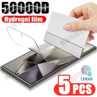 5 Pcs Hydrogel Film For Samsung Galaxy S24 S23 S22 S21 Ultra Plus S21 FE Note 20 Ultra A55 A54 A35 A14 A15 5G Screen Protector