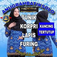 Tunik Seragam Korpri kain Resmi c40s sritex lapis furing kain Katun Atasan Wanita Muslim
