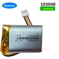 3.7V 1500mAh 4.44Wh 103040 JST 3Pin 2.0mm Plug 3 Wires Thermistor Li Polymer Battery For GPS Bluetooth Speaker LED Light DashCam