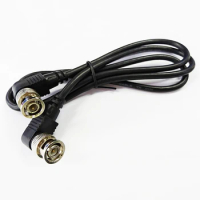 NCHTEK Dual 90 Degree Angled BNC Male to Male Adapter Cable For CCTV Camera Coaxial 1M / 1PCS