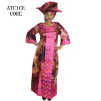 Dashiki Gaun Afrika Gaun untuk Wanita Bazin Riche Desain Bordir Dress Panjang