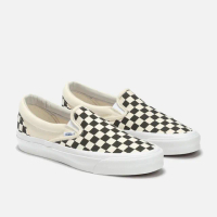 【VANS】OG CLASSIC SLIP-ON VAULT 懶人鞋 棋盤格 米白 男鞋 男女段(VN0A45JKT0A)