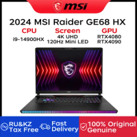 2024 MSI Raider GE68 HX Gaming Laptop 16 Inch 4K UHD 120Hz Mini LED Screen Notebook i9-14900HX 32GB 2TB RTX4080 Netbook Computer