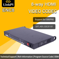 Link Pi ENC8 8-channel HDMI HD 3531D Encoder Live Broadcast HEVC h265 IPTV ARM Cortex A53 4K60fps Output Supports ONVIF,SRT,NDI