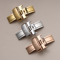 Watch Accessories Buckle for TISSOT Stainless Steel Belt Button Black Solid Watches Clasp 10 12 14 16 18 20 22mm