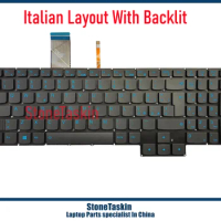 StoneTaskin Italian Layout Keyboard for Lenovo Ideapad Gaming 3-15ARH05 Laptop KB Blue letters Black color with Backlit IT New