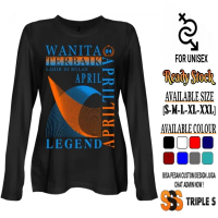 Mantab KAOS WANITA TERBAIK LAHIR DI BULAN APRIL LEGEND SABLON BIRU-ORANYE KEREN Terbatas