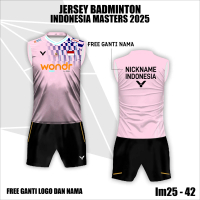 Setelan Jersey singlet badminton Indonesia Masters Terbaru 2025 Kaos bulu tangkis jojo baju olahra