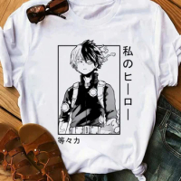 Japanese Anime My Hero Academia Graphic Print T Shirt Fashion Casual Crew Neck Short Sleeve Plus Size T Shirt Women