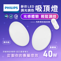 Philips 飛利浦照明 靜欣LED吸頂燈 40W 簡約版 星鑽版 遙控調光吸頂燈(4~8坪)