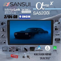 SANSUI ALPHA X Series 2/64 GB Android 9" Inch SA-5200I Head Unit Tape Mobil + Kamera HD