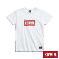 EDWIN EDGE系列 跑車BOX LOGO立體印花短袖T恤-女款 白色