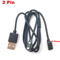 1PCS Magnetic Charging Cable USB 2.54 pitch Male 1 to 2 Pin Pogo Magnetic Charger Cable Cord for Smart Watch GT88 G3 KW18Y3 GT68