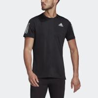 【adidas 愛迪達】Own The Run Tee 男 短袖 上衣 T恤 運動 跑步 亞洲版 反光 吸濕 黑(H58591)