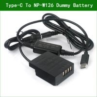 CP-W126 USB Type-C NP-W126 W126S Dummy Battery Power Adapter DC coupler For Fujifilm X-E2 X-E2S X-E3 X-E4 X-M1 X-H1 X-Pro1 X-T1