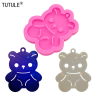 Bears Shiny Cute silicone mold Keychain Epoxy Resin Polymer Clay Bears Silicone Mold Jewelry Making Epoxy Resin Mold