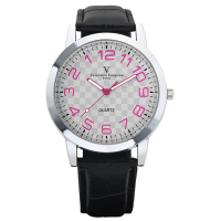 Valentino Coupeau 范倫鐵諾 古柏 時光倒流系列腕錶(白面/桃紅字/皮帶)