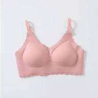 Young Curves Bra Floral Laminated Seamless Wireless C02-100308 L Pink