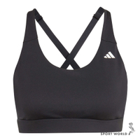 【下殺】Adidas 運動內衣 女裝 中度支撐 排汗 黑【運動世界】IT6693