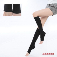 【買三送二足美適彈性襪】中壓280DEN西德棉露趾小腿襪一組五雙(男女適用/壓力襪/顯瘦腿襪/醫療襪/彈力襪/靜