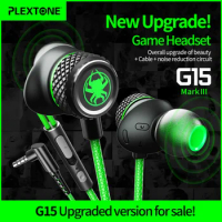 New Arrival PLEXTONE G15 3.5mm In-ear Wired Gaming Earphone With Mic Noise Reduction Metal Magnetic Headset For Phone PS4 Switch