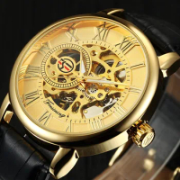 Openwork manual mechanical watch Fashion business mechanical watch men's watch with watch