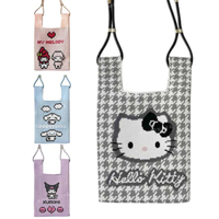 小禮堂 Sanrio 三麗鷗 x ROOTOTE 針織斜背袋 (像素款) Kitty 大耳狗 庫洛米