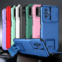 Camera Protection Armor Phone Case For Samsung Galaxy S20 FE Slide Stand Lens Cap Shockproof Back Cover For Samsung S20 FE Case