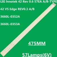 New 4PCS LED Backlight Strip For lnnotek 42 Rev 0.6 57EA A/B-TYPE 42LE4300 42LE4600 42LE5300 42LE5500 42LE7500 ITV42830DE