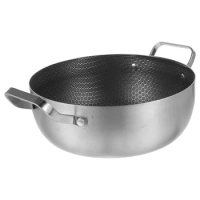 Honeycomb Non-stick Hotpot Wok Nonstick Frying Pan Stainless Steel Food Cooking Thicken Soup Chinese Style