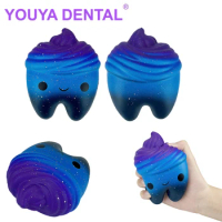 1Pcs Dental Teeth Shape Squeeze Toys Gift Cute Cartoon Slow Rising Hand Spinner Antistress Squishy Toys Tooth Pendant Kids Gift