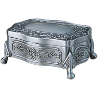 IMUWEN Metal Jewelry Box/ pewter plated big size trinket box/ gift box for wedding