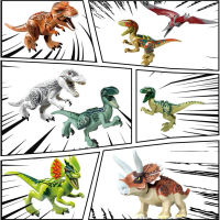 Blok binaan besar serasi dengan Duplo dinosaur Tyrannosaurus Rex, mainan blok boleh dirakit B7P5