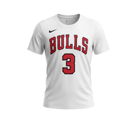 Chicago Bulls เสื้อยืดบาสเกตบอลผู้ชาย สีขาว