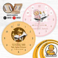 JAM DINDING SOUVENIR UMROH JAM DUDUK CUSTOM NAMA GIFT LEBARAN HAMPERS IDUL ADHA KA'BAH MEKKAH SERIES