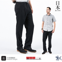 【NST Jeans】日本布料_極黑人字織紋 彈性男士打摺西裝褲(中高腰寬版) 001(7265) 台製 紳士
